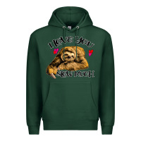 Sports Green Valentine Sloth, I Love You Slow Much Premium Hoodie - Bettercallsaul