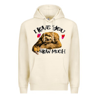 Tofu Valentine Sloth, I Love You Slow Much Premium Hoodie - Bettercallsaul