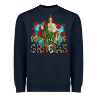 Navy san judas gracias Heavyweight Sweatshirt - JahusDesignShop
