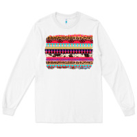 White aztec western leopard cowhide background Long Sleeve Tee - AdoDesignShop