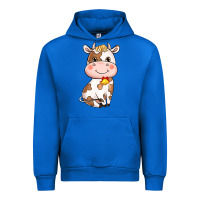 Cobalt Cartoon Cow Urban Hoodie - HowdyJamesFarm