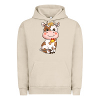 Pigment French Oak Cartoon Cow Urban Hoodie - HowdyJamesFarm