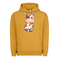 Pigment Peanut Butter Cartoon Cow Urban Hoodie - HowdyJamesFarm