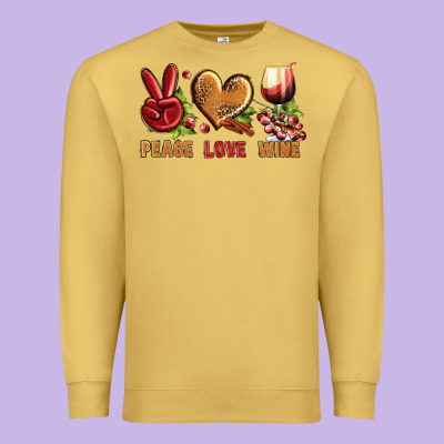 Peace Love Wine Premium Sweatshirt Designed By Bundleandbundleshop