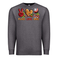 Charcoal Heather Peace Love Wine Premium Sweatshirt - BundleAndBundleShop