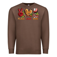 Chestnut Peace Love Wine Premium Sweatshirt - BundleAndBundleShop