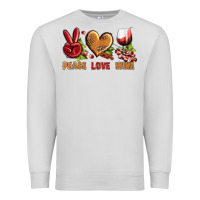 Dove Grey Peace Love Wine Premium Sweatshirt - BundleAndBundleShop