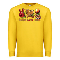 Lemon Peace Love Wine Premium Sweatshirt - BundleAndBundleShop