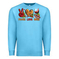 Ocean Blue Peace Love Wine Premium Sweatshirt - BundleAndBundleShop