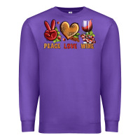 Purple Peace Love Wine Premium Sweatshirt - BundleAndBundleShop