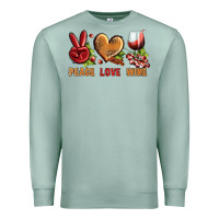 Seafoam Peace Love Wine Premium Sweatshirt - BundleAndBundleShop