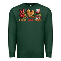 Sports Green Peace Love Wine Premium Sweatshirt - BundleAndBundleShop