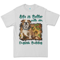 Dove Grey life is better with a english bulldog Premium Tee - BarkalooDesign