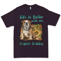 Plum life is better with a english bulldog Premium Tee - BarkalooDesign
