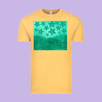 Green Glitter Star Vintage Tee Designed By Jahusdesignshop