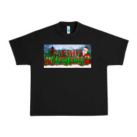 Black merry christmas with santa claus license plate Urban Heavy Tee - BundleAndBundleShop