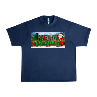 Navy merry christmas with santa claus license plate Urban Heavy Tee - BundleAndBundleShop