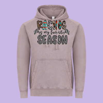 Racing Is My Favorite Season Vintage Hoodie Designed By Cowhidedigitalart