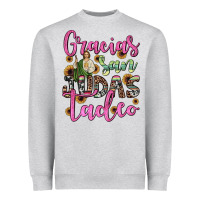 Heather Grey gracias san judas tadeo Heavyweight Sweatshirt - JahusDesignShop
