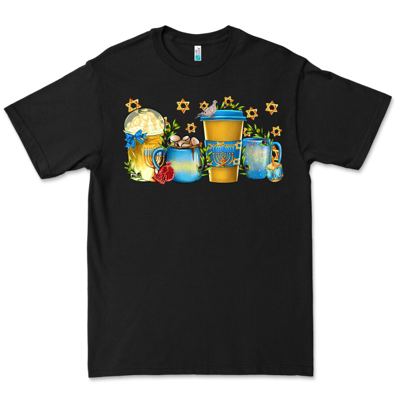 Hanukkah Coffee Cups Premium Tee by texasbilliewilder | Teevron