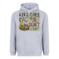 Heather Grey King Cake Calories Don't Count Mardi Gras Heavyweight Hoodie - BundleAndBundleShop