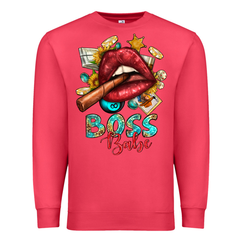 Western Boss Babe Cigar Lip Premium Sweatshirt by BundleAndBundleShop | Teevron