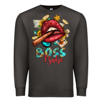 Smoke Western Boss Babe Cigar Lip Premium Sweatshirt - BundleAndBundleShop