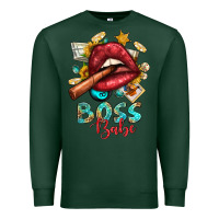 Sports Green Western Boss Babe Cigar Lip Premium Sweatshirt - BundleAndBundleShop