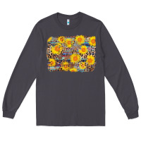 Smoke aztec sunflower leopard background Long Sleeve Tee - AdoDesignShop