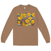 Toasted Coconut aztec sunflower leopard background Long Sleeve Tee - AdoDesignShop
