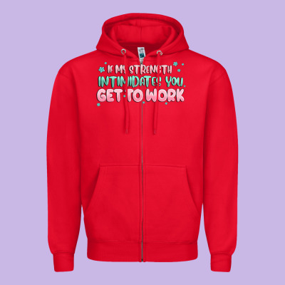 Get To Work Zipper Hoodie Designed By Maliassmallbusiness