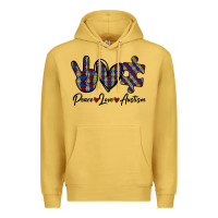 Antique Gold Peace Love Autism Premium Hoodie - Bettercallsaul