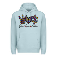 Blue Mist Peace Love Autism Premium Hoodie - Bettercallsaul
