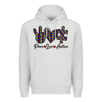 Dove Grey Peace Love Autism Premium Hoodie - Bettercallsaul