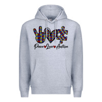 Heather Grey Peace Love Autism Premium Hoodie - Bettercallsaul