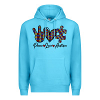 Ocean Blue Peace Love Autism Premium Hoodie - Bettercallsaul
