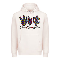 Pale Pink Peace Love Autism Premium Hoodie - Bettercallsaul