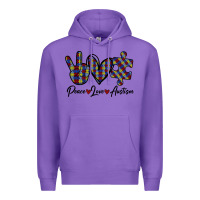 Purple Peace Love Autism Premium Hoodie - Bettercallsaul