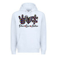 White Peace Love Autism Premium Hoodie - Bettercallsaul