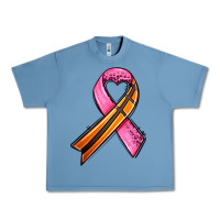 Pebble Blue breast cancer sport ribbons Urban Heavy Tee - AdoDesignShop