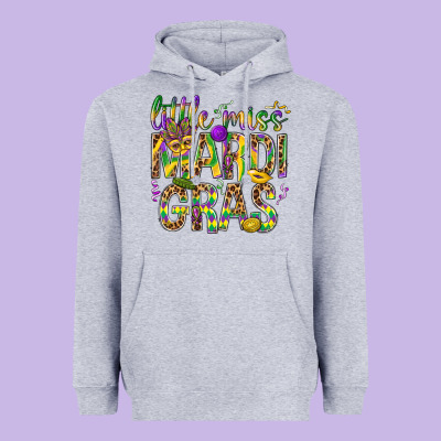 Little Miss Mardi Gras Heavyweight Hoodie Designed By Bundleandbundleshop