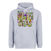 Heather Grey Little miss Mardi Gras Heavyweight Hoodie - BundleAndBundleShop