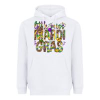 White Little miss Mardi Gras Heavyweight Hoodie - BundleAndBundleShop