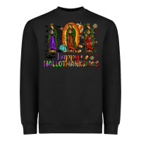 Black our lady of guadalupe happy hallothanksmas Heavyweight Sweatshirt - JahusDesignShop