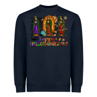 Navy our lady of guadalupe happy hallothanksmas Heavyweight Sweatshirt - JahusDesignShop