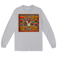 Moon Dust serape sunflowers bull skull background Long Sleeve Tee - Artiststas