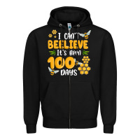 Black i cant beelieve its been 100 days Zipper Hoodie - MaliasSmallBusiness