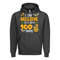 Charcoal Heather i cant beelieve its been 100 days Zipper Hoodie - MaliasSmallBusiness