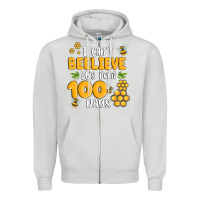 Dove Grey i cant beelieve its been 100 days Zipper Hoodie - MaliasSmallBusiness