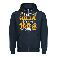 Navy i cant beelieve its been 100 days Zipper Hoodie - MaliasSmallBusiness